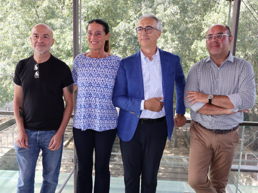 Conferenza stampa del Premio Fiesole ai Maestri del Cinema. Da sx (Simone Emiliani, Cristina Scaletti, Iacopo di Passio, Marco Luceri